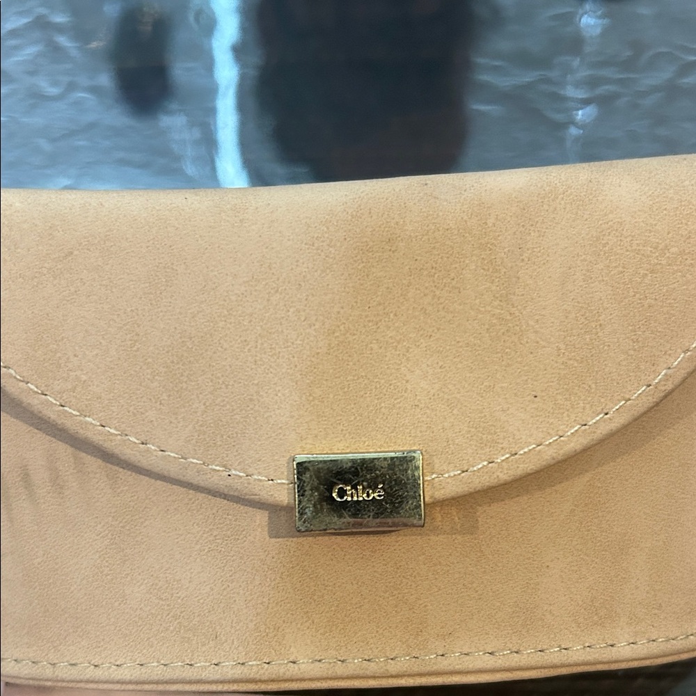 Chloe Gold and Brown Geometric Sunglasses - Picture 2 of 3